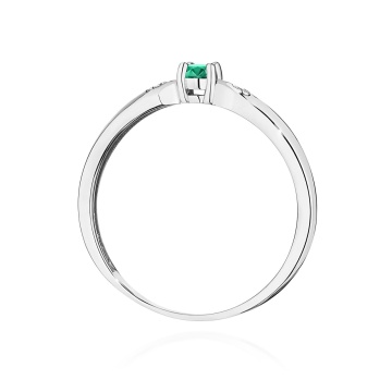 Inel Aur 14K cu Smarald 0.15 ct si Diamante Naturale 0.01 ct - Img 11