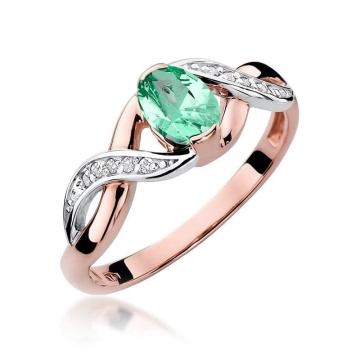 Inel Aur 14K cu Smarald 0.40 ct si Diamante Naturale 0.05 ct - Img 8