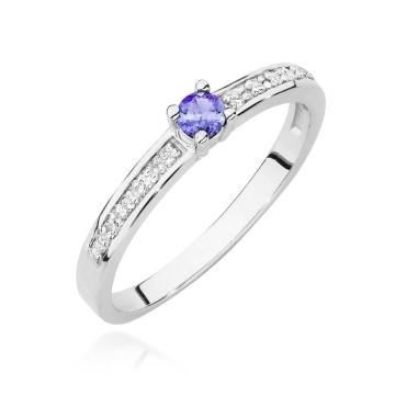 Inel Aur 14K cu Tanzanit 0.15 ct si Diamante Naturale 0.05 ct - Img 5