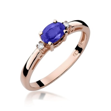 Inel Aur 14K cu Tanzanit 0.40 ct si Diamante Naturale 0.03 ct - Img 8