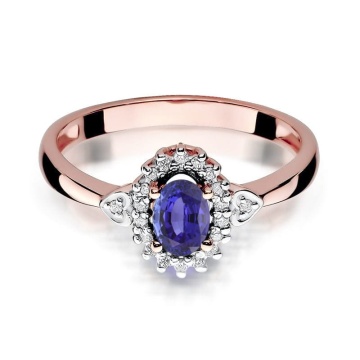Inel Aur 14K cu Tanzanit 0.40 ct si Diamante Naturale 0.10 ct - Img 8