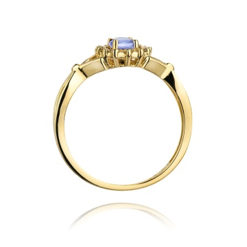 Inel Aur 14K cu Tanzanit 0.40 ct si Diamante Naturale 0.12 ct - Img 3