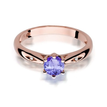 Inel Aur 14K cu Tanzanit 0.50 ct si Diamante Naturale 0.01 ct - Img 9