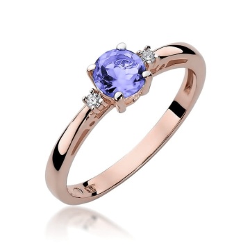 Inel Aur 14K cu Tanzanit 0.50 ct si Diamante Naturale 0.03 ct - Img 8