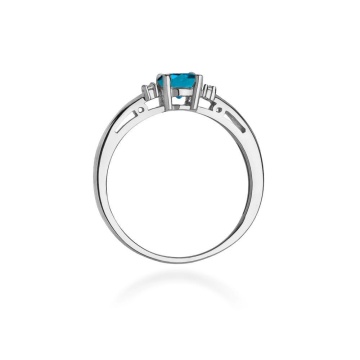 Inel Aur 14K cu Topaz London Blue 0.50 ct si Diamante Naturale 0.03 ct - Img 6