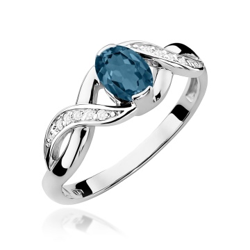 Inel Aur 14K cu Topaz London Blue 0.50 ct si Diamante Naturale 0.05 ct - Img 9