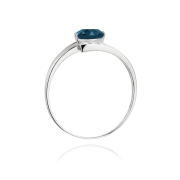 Inel Aur 14K cu Topaz London Blue 0.50 ct si Diamante Naturale 0.05 ct - Img 11