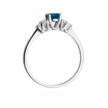 Inel Aur 14K cu Topaz London Blue 0.50 ct si Diamante Naturale 0.18 ct - Img 15