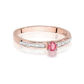 Inel Aur 14K cu Topaz Swiss 0.15 ct si Diamante Naturale 0.05 ct - Img 6