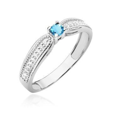 Inel Aur 14K cu Topaz Swiss 0.15 ct si Diamante Naturale 0.09 ct - Img 9
