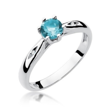 Inel Aur 14K cu Topaz Swiss 0.50 ct si Diamante Naturale 0.01 ct - Img 5