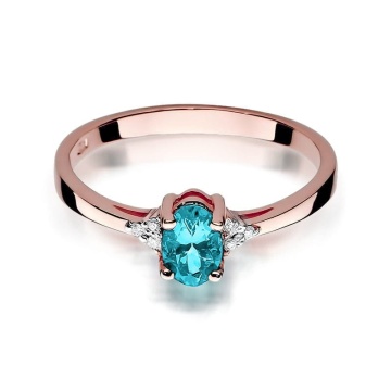Inel Aur 14K cu Topaz Swiss 0.50 ct si Diamante Naturale 0.05 ct - Img 9