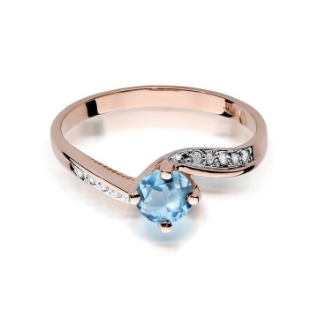 Inel Aur 14K cu Topaz Swiss 0.50 ct si Diamante Naturale 0.05 ct - Img 9