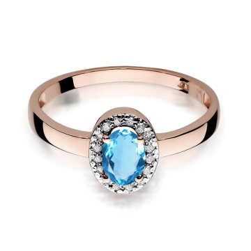 Inel Aur 14K cu Topaz Swiss 0.50 ct si Diamante Naturale 0.08 ct - Img 6