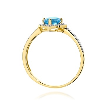 Inel Aur 14K cu Topaz Swiss 0.50 ct si Diamante Naturale 0.13 ct - Img 3