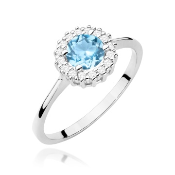 Inel Aur 14K cu Topaz Swiss 0.50 ct si Diamante Naturale 0.14 ct - Img 12