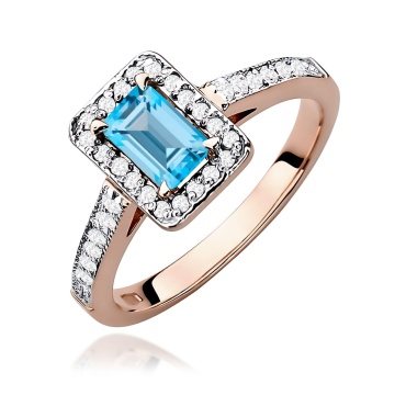 Inel Aur 14K cu Topaz Swiss 0.65 ct si Diamante Naturale 0.22 ct - Img 5