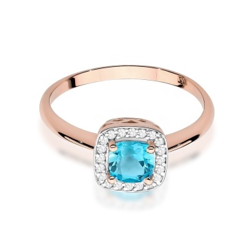 Inel Aur 14K cu Topaz Swiss 0.70 ct si Diamante Naturale 0.10 ct - Img 6