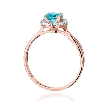 Inel Aur 14K cu Topaz Swiss 0.80 ct si Diamante Naturale 0.08 ct - Img 7