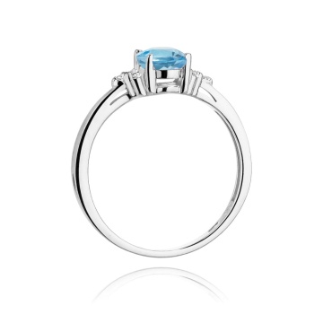 Inel Aur 14K cu Topaz Swiss 0.90 ct si Diamante Naturale 0.05 ct - Img 11