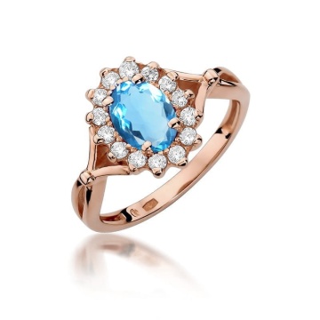Inel Aur 14K cu Topaz Swiss 0.90 ct si Diamante Naturale 0.12 ct - Img 9
