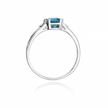 Inel Aur 14K cu Topaz Swiss 1.10 ct si Diamante Naturale 0.01 ct - Img 7