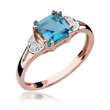 Inel Aur 14K cu Topaz Swiss 1.40 ct si Diamante Naturale 0.06 ct - Img 8