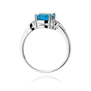 Inel Aur 14K cu Topaz Swiss 2.40 ct si Diamante Naturale 0.01 ct - Img 7