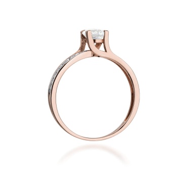 Inel Aur 14K cu White Sapphire 0.50 ct si Diamante Naturale 0.03 ct - Img 7