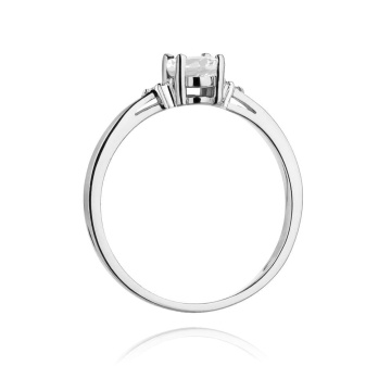Inel Aur 14K cu White Sapphire 0.50 ct si Diamante Naturale 0.05 ct - Img 6
