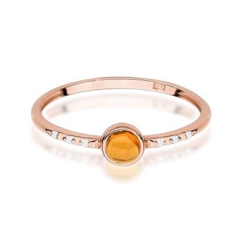 Inel Aur 14K cu Yellow Tourmaline 0.30 ct si Diamante Naturale 0.03 ct - Img 6