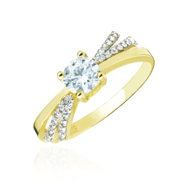 Inel Aur 8K cu Zirconii - Design Împletit Elegant - Img 6