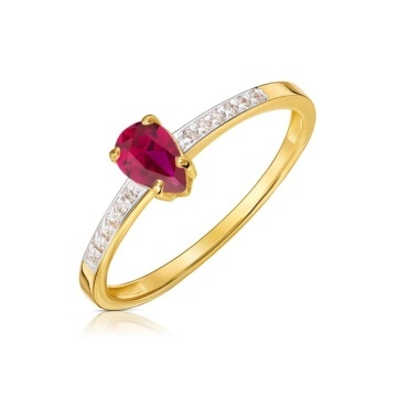 Inel Aur 8K cu Zirconiu Rubin G.0087cz - Eleganță Subtilă - Img 5