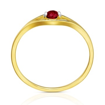 Inel Aur 8K Rubin Cubic Zirconia - Eleganță Clasic - Img 2