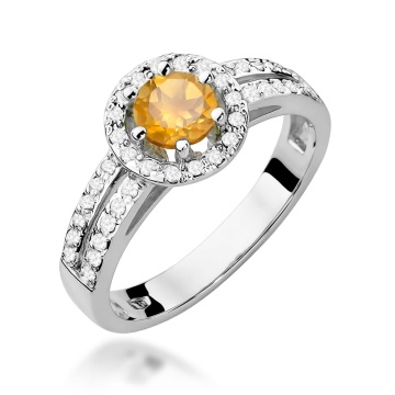 Inel Aur 9K cu Citrin 0.50 ct si Diamante Naturale 0.20 ct - Img 5