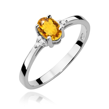 Inel Aur 9K cu Citrin 0.60 ct si Diamante Naturale 0.05 ct - Img 5