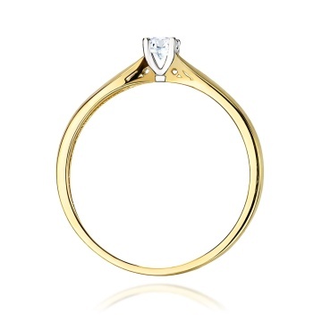Inel Aur 9K cu Diamant de Laborator 0.10 ct - Img 3