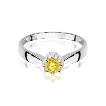 Inel Aur 9K cu Diamant Galben de Laborator 0.50 ct - Img 5