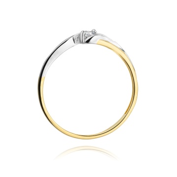 Inel Aur 9K cu Diamant Natural 0.10 ct - Img 2