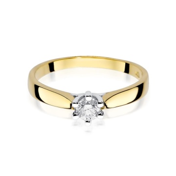 Inel Aur 9K cu Diamant Natural 0.23 ct - Img 2