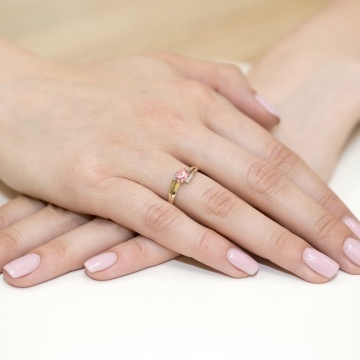 Inel Aur 9K cu Diamante de Laborator 0.55 ct - Img 4