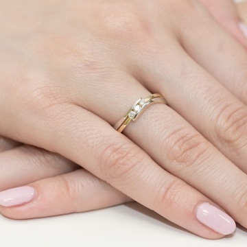 Inel Aur 9K cu Diamante Naturale 0.12 ct - Img 4