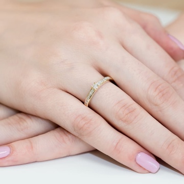 Inel Aur 9K cu Diamante Naturale 0.13 ct - Img 4