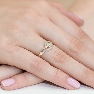 Inel Aur 9K cu Diamante Naturale 0.17 ct - Img 4
