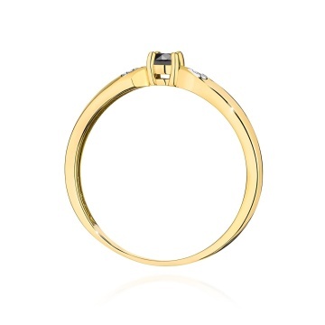 Inel Aur 9K cu Diamante Naturale Albe si Negre 0.13 ct - Img 3