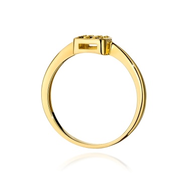 Inel Aur 9K cu Diamante Naturale Albe si Negre 0.13 ct - Img 3