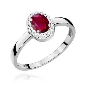 Inel Aur 9K cu Rubin 0.60 ct si Diamante Naturale 0.08 ct - Img 5