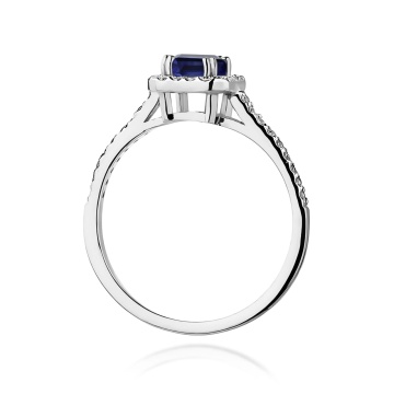 Inel Aur 9K cu Safir 0.60 ct si Diamante Naturale 0.22 ct - Img 7