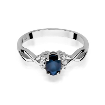 Inel Aur 9K cu Safir 0.70 ct si Diamante Naturale 0.05 ct - Img 6