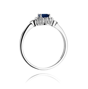 Inel Aur 9K cu Safir 0.70 ct si Diamante Naturale 0.10 ct - Img 7
